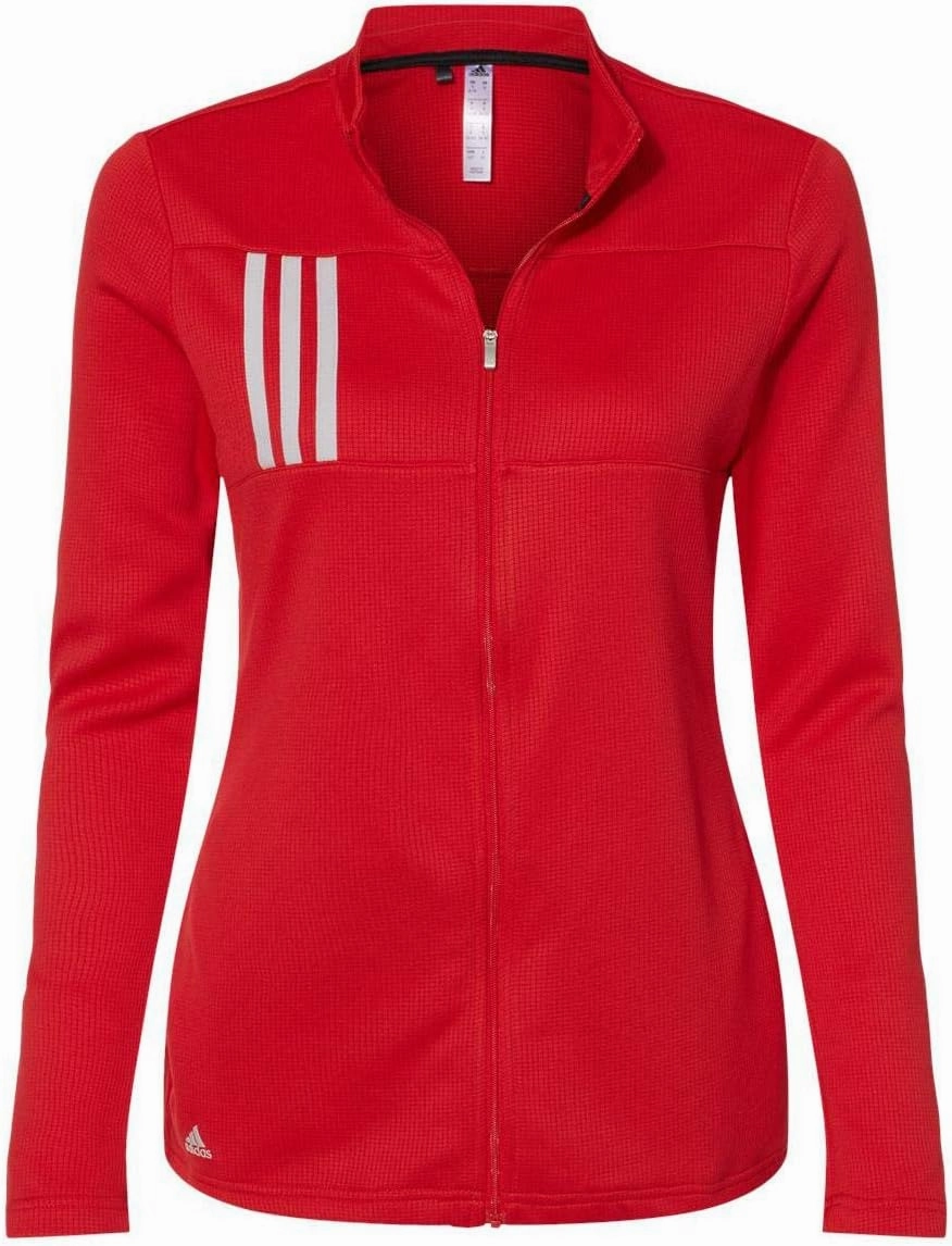 Adidas - Women's 3-Stripes Double Knit Full-Zip - A483 - 3XL - Team Collegiate Red/ Grey Two