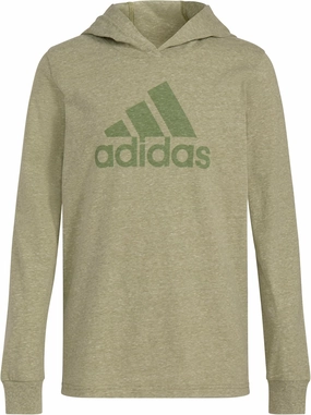 adidas Boys' Long Sleeve Cotton Bos Logo Hooded T-Shirt