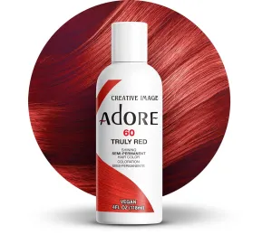 Adore Semi Permanent Hair Color - Vegan and Cruelty-Free Hair Dye - 4 Fl Oz - 060 Truly Red (Pack of 3)