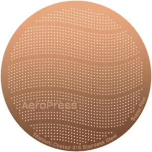 AeroPress Gold Tone Metal Coffee Filters, Reusable Coffee Filters for AeroPress Coffee Makers, Full-Bodied Coffee Without Bitterness, Easy to Clean Gold Coffee Filter, Stainless Steel - Standard