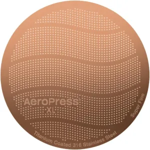 AeroPress Gold Tone Metal Coffee Filters, Reusable Coffee Filters for AeroPress Coffee Makers, Full-Bodied Coffee Without Bitterness, Easy to Clean Gold Coffee Filter, Stainless Steel - XL