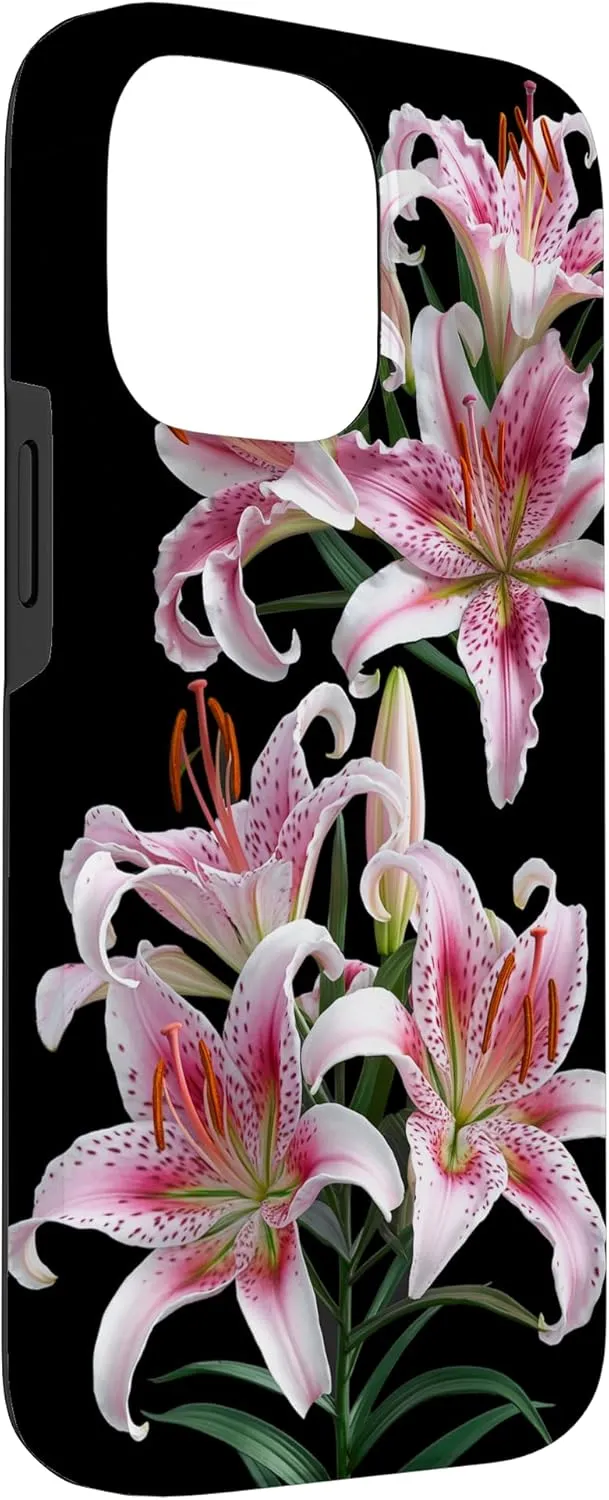 Aesthetic Flowers Blooming Tiger Lily Case for iPhone 14 Pro Max