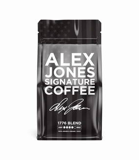 Alex Jones Signature Coffee, Ground Coffee Bold Blend, 100% Arabica beans, 50/50 Brazillian and smooth Colombian arabica beans, 10 oz Bag