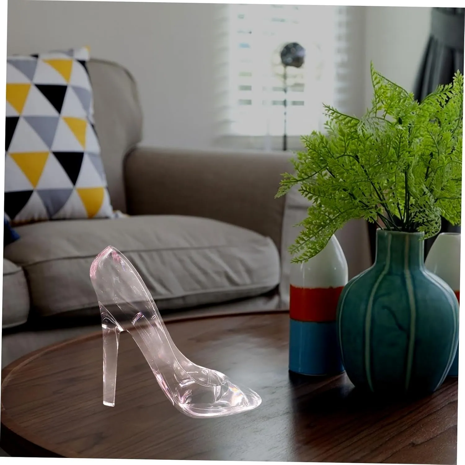 Alipis 2pcs Princess Glass Slipper Princess Decorations Crystal Decorations Wedding Table Decor Glass Crystal Slipper Ornament Clear Slipper Pink Acrylic Accessories Powder Puff