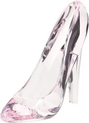 Alipis 2pcs Princess Glass Slipper Princess Decorations Crystal Decorations Wedding Table Decor Glass Crystal Slipper Ornament Clear Slipper Pink Acrylic Accessories Powder Puff