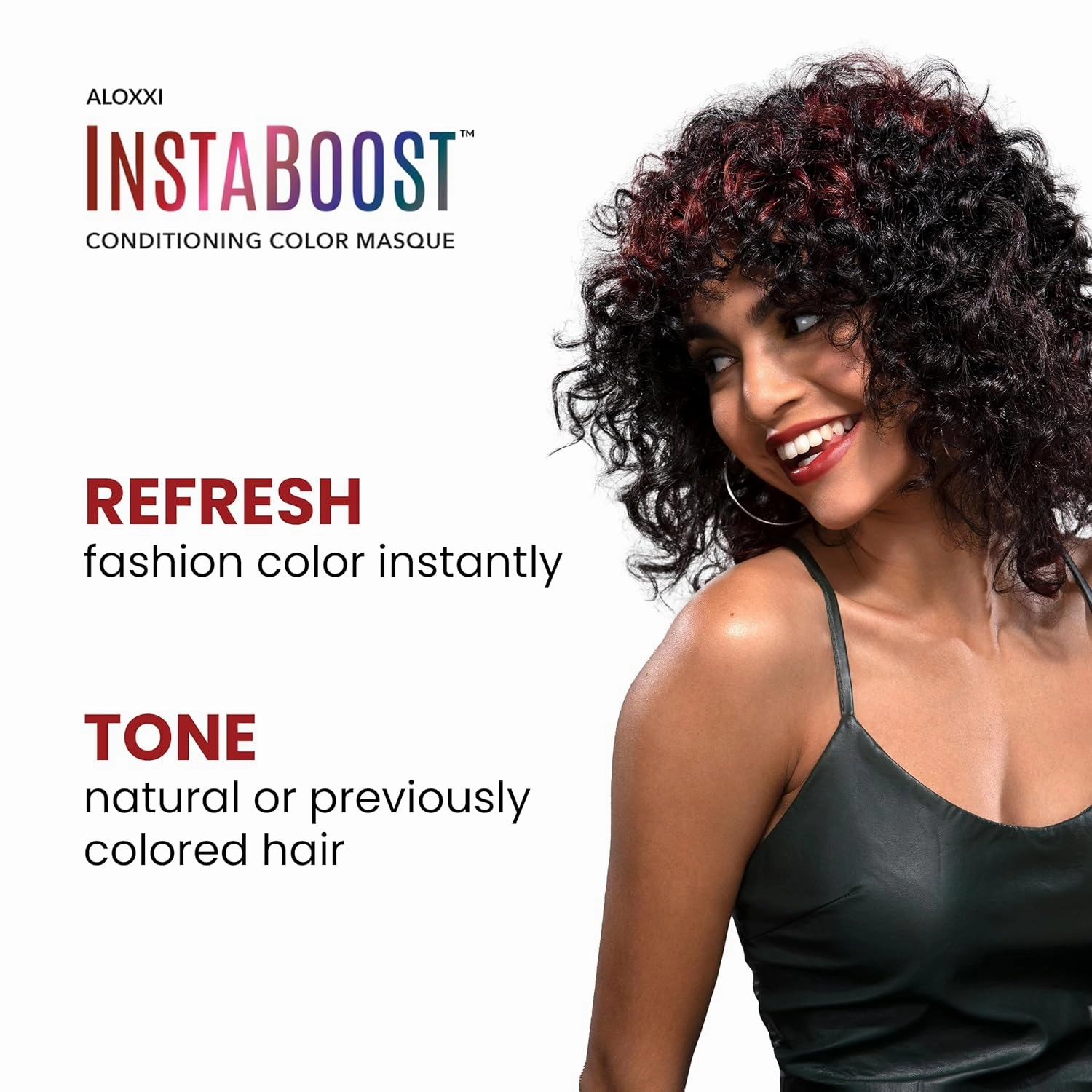 ALOXXI InstaBoost Conditioning Color Mask in Fireball Red, Deposits Red Color and Deeply Conditions Hair, 6.8 Fl Oz