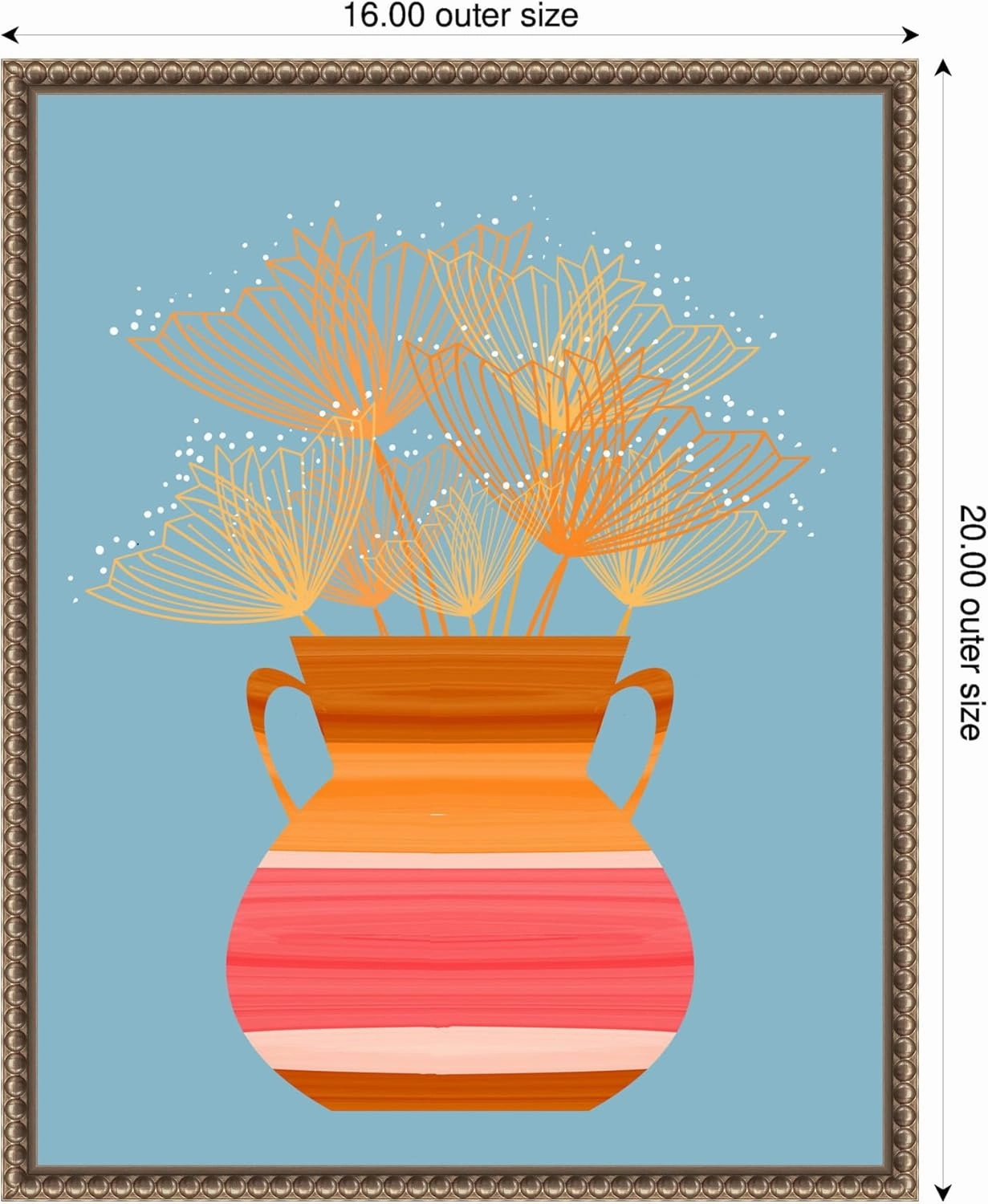 Amanti Art Framed Canvas Wall Art 20x16 Potted Florals Boho 2 by Sannel Larson, Framed Wall Art Canvas, Abstract Artwork, Traditional Decor, Small Poster Painting for Living Room, Bedroom, Office