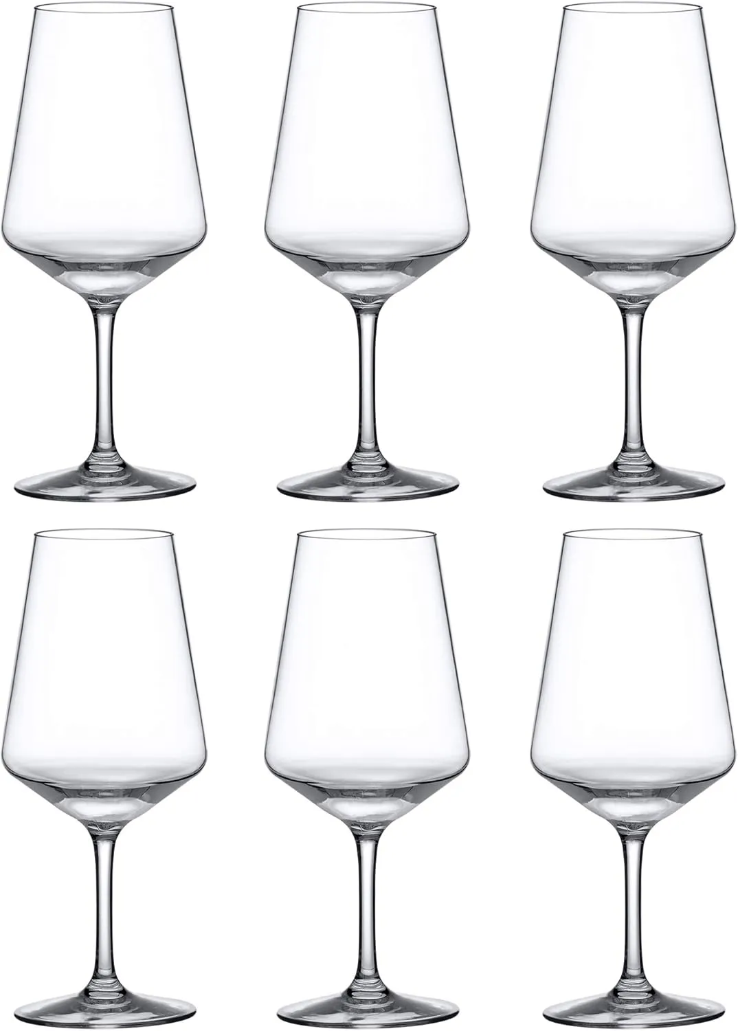Amazing Abby - Sherry - 20-Ounce Unbreakable Tritan Wine Glasses (Set of 6), Plastic White Wine Glasses, Reusable, BPA-Free, Dishwasher-Safe, Perfect for Poolside, Outdoors, Camping, and More