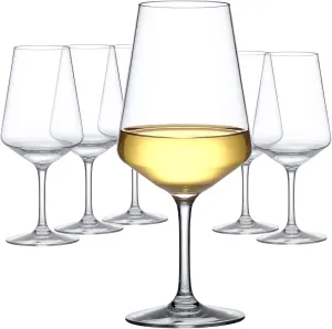 Amazing Abby - Sherry - 20-Ounce Unbreakable Tritan Wine Glasses (Set of 6), Plastic White Wine Glasses, Reusable, BPA-Free, Dishwasher-Safe, Perfect for Poolside, Outdoors, Camping, and More