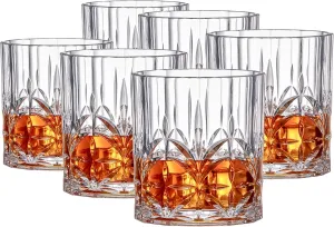 Amazing Abby - Whitney - 14-Ounce Plastic Whiskey Glasses (Set of 6), Plastic Wine Glasses, Reusable, BPA-Free, Shatter-Proof, Dishwasher-Safe, Perfect for Poolside, Outdoors, Camping, and More