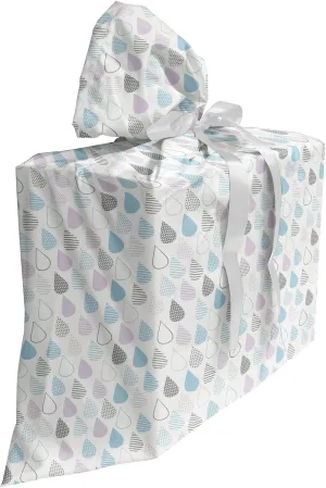 Ambesonne Colorful Fabric Gift Bag, Big Droplets Motif Filled with Ornate Lines and Dots Urban Life Vibrant Art, Present Sack for Parties Birthdays with 3 Ribbons, 27, Multicolor