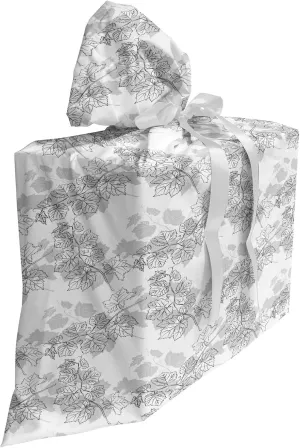 Ambesonne Grey Gift Bag, Spherical Disc Shaped Internal Pitch Bowls Spiral Mesh Hoop Concept Design Print, Fabric Party Favor Pouch with 3 Ribbons, 27, White Gainsboro