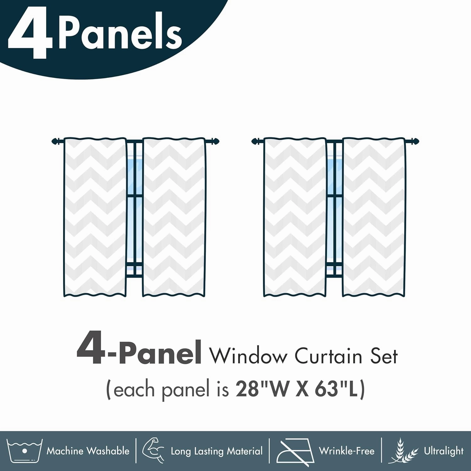 Ambesonne Nautical Window Curtains Pack of 2, Marine Themed Oceanic Sailing Element Travel Ship Yacht Safety, Lightweight Set with Rod Pocket, 4 Panels of - 28" x 63",Petrol Blue