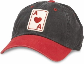 AMERICAN NEEDLE Archive California League Anaheim Aces Baseball Dad Hat (44740A-ANA-BLDR) Black/Dark Red