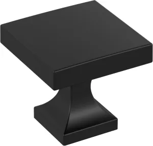 Amerock 10BX37024MB | Matte Black Cabinet Knob | 1-1/16 inch (27mm) Length | 10 Pack | Pedestal | Furniture Hardware