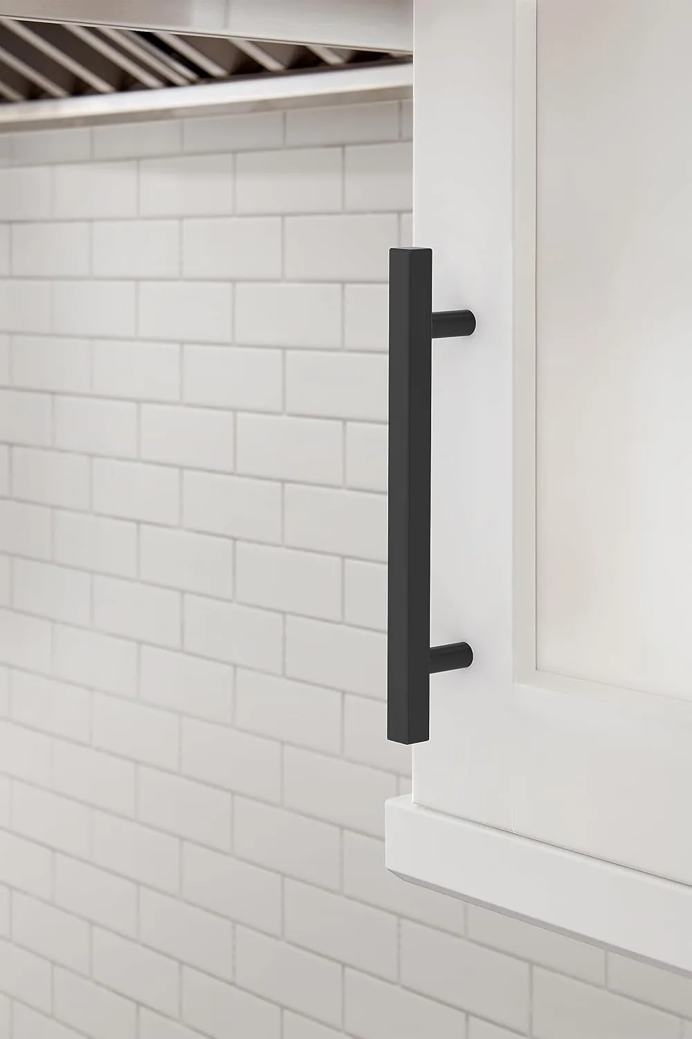 Amerock 10BX37177MB | Matte Black Cabinet Pull | 5-1/16 inch (128mm) Center-to-Center | 10 Pack | Bar Pulls Square | Furniture Hardware