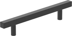 Amerock 10BX37177MB | Matte Black Cabinet Pull | 5-1/16 inch (128mm) Center-to-Center | 10 Pack | Bar Pulls Square | Furniture Hardware