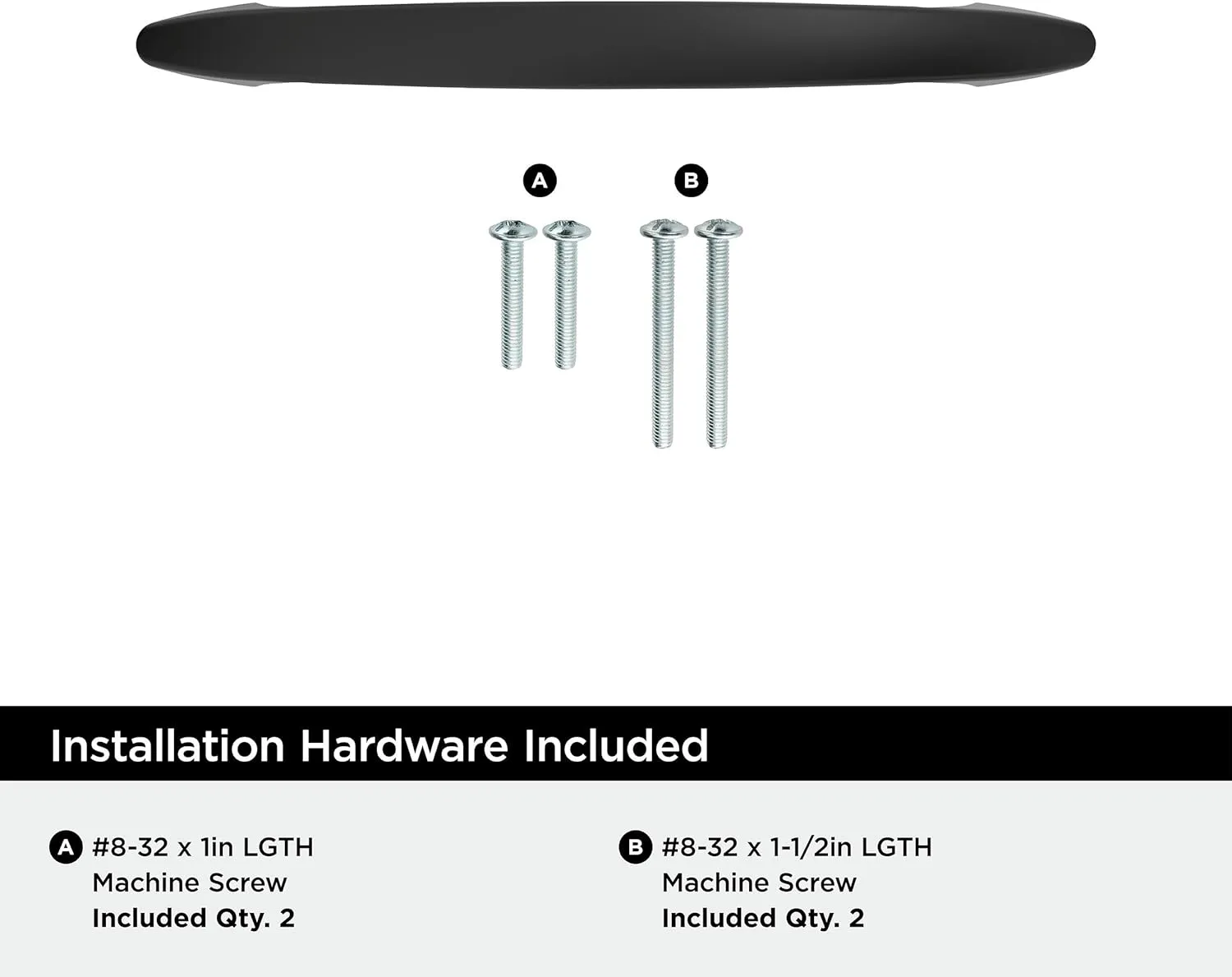 Amerock Arc 3-3/4 inch (96mm) Center-to-Center Matte Black Cabinet Pull - 25 Pack