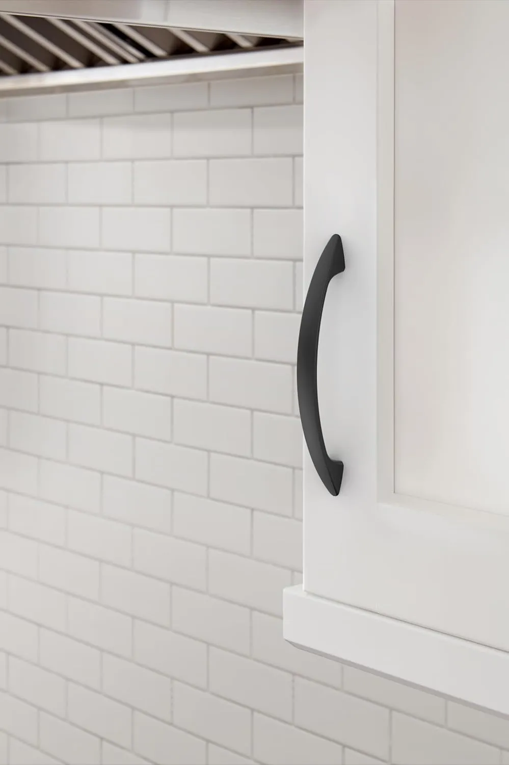 Amerock Arc 3-3/4 inch (96mm) Center-to-Center Matte Black Cabinet Pull - 25 Pack