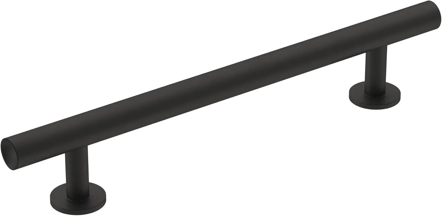 Amerock | Cabinet Pull | Matte Black | 5-1/16 inch (128 mm) Center-to-Center | Radius | 1 Pack | Drawer Pull | Cabinet Handle | Cabinet Hardware