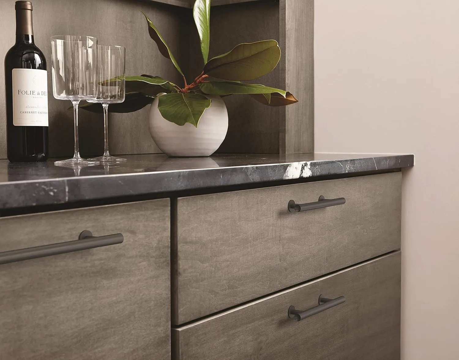 Amerock | Cabinet Pull | Matte Black | 5-1/16 inch (128 mm) Center-to-Center | Radius | 1 Pack | Drawer Pull | Cabinet Handle | Cabinet Hardware