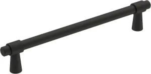 Amerock | Cabinet Pull | Matte Black | 6-5/16 inch (160 mm) Center-to-Center | Destine | 1 Pack | Drawer Pull | Cabinet Handle | Cabinet Hardware