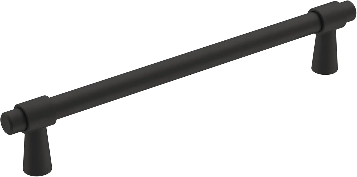 Amerock | Cabinet Pull | Matte Black | 6-5/16 inch (160 mm) Center-to-Center | Destine | 1 Pack | Drawer Pull | Cabinet Handle | Cabinet Hardware