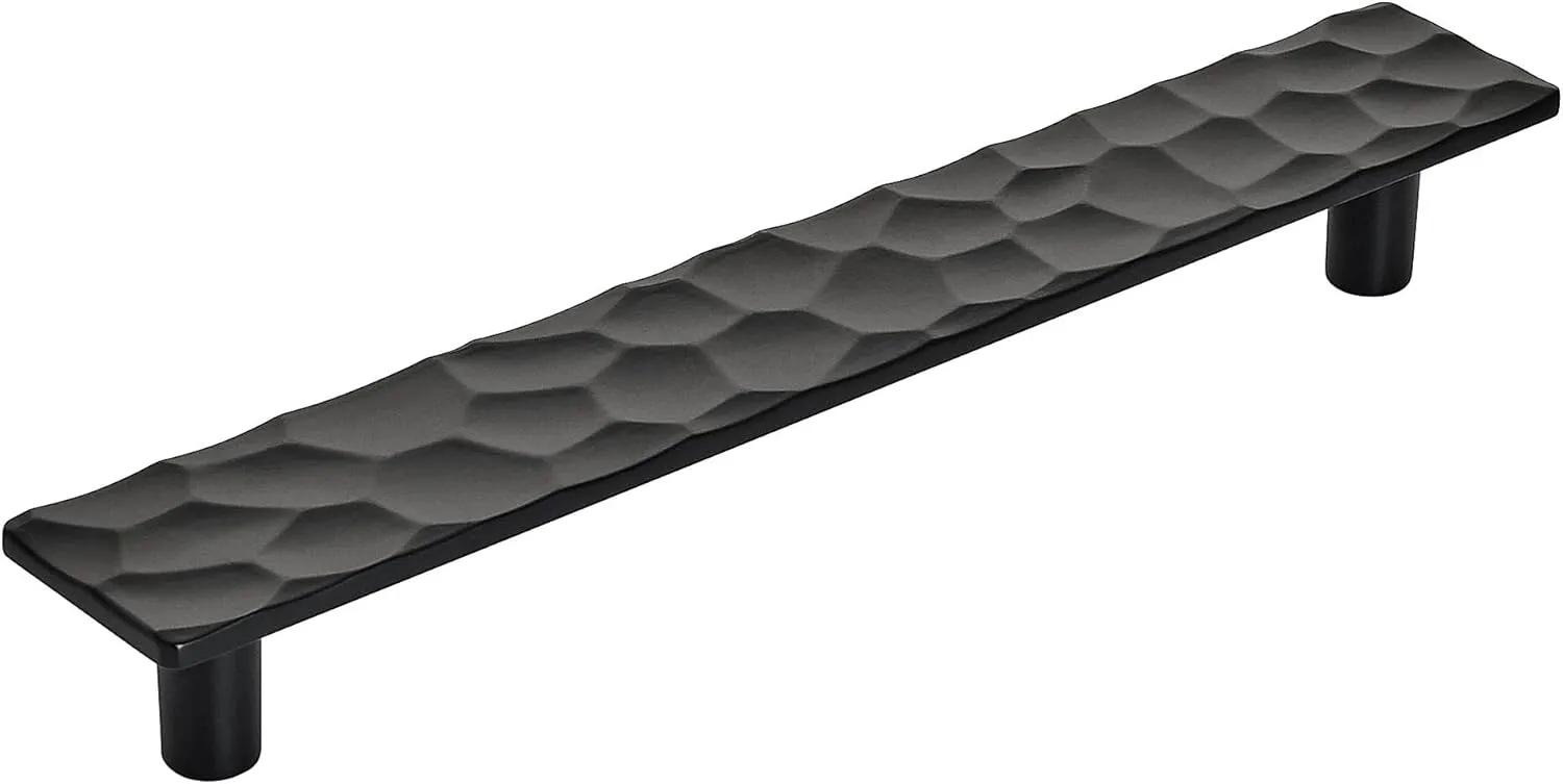 Amerock | Cabinet Pull | Matte Black | 6-5/16 inch (160 mm) Center to Center | Kamari | 1 Pack | Drawer Pull | Drawer Handle | Cabinet Hardware