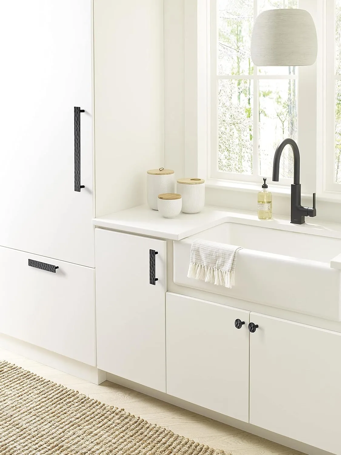 Amerock | Cabinet Pull | Matte Black | 6-5/16 inch (160 mm) Center to Center | Kamari | 1 Pack | Drawer Pull | Drawer Handle | Cabinet Hardware