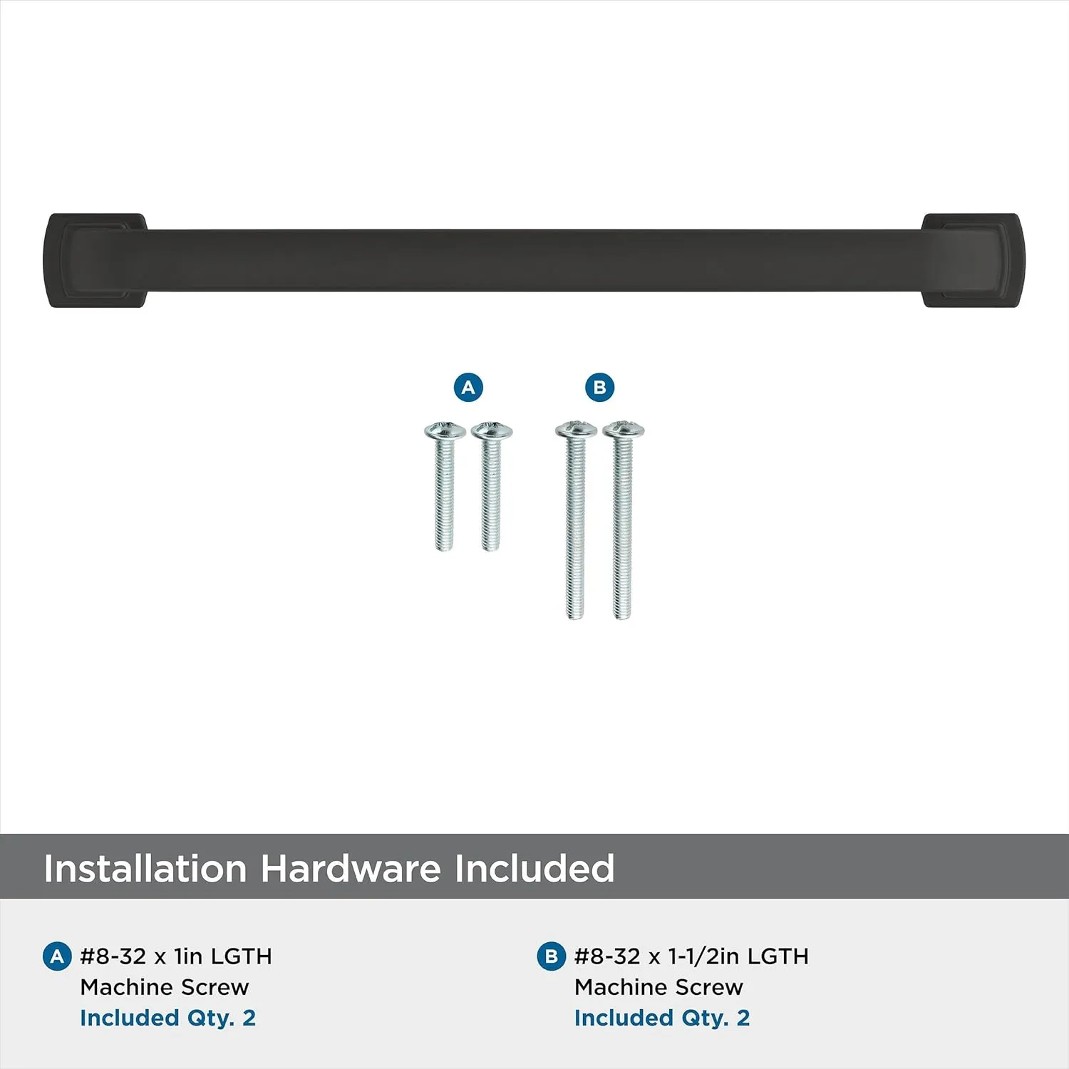 Amerock | Cabinet Pull | Matte Black | 6-5/16 inch (160 mm) Center-to-Center | Surpass | 1 Pack | Drawer Pull | Cabinet Handle | Cabinet Hardware