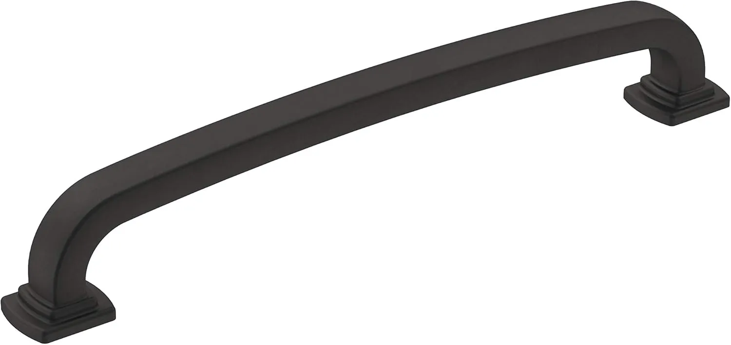 Amerock | Cabinet Pull | Matte Black | 6-5/16 inch (160 mm) Center-to-Center | Surpass | 1 Pack | Drawer Pull | Cabinet Handle | Cabinet Hardware