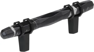 Amerock Carrione 3 inch (76mm) Center-to-Center Marble Black/Black Bronze Cabinet Pull, BP36639MBKBBR