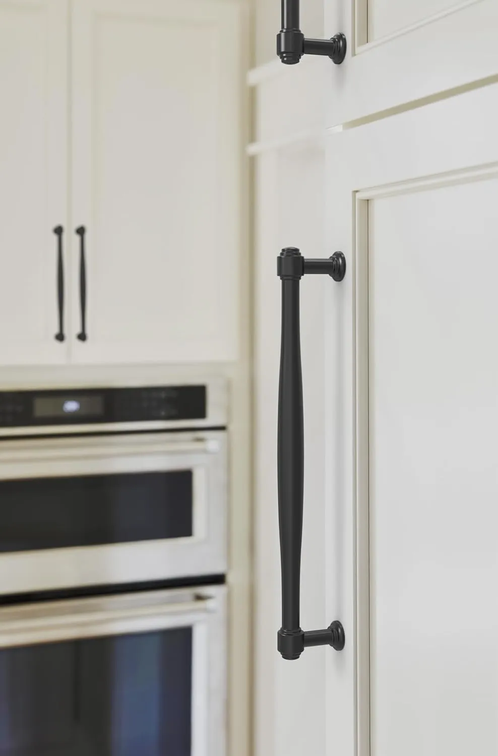 Amerock Enlivity 8-13/16 inch (224mm) Center-to-Center Matte Black Cabinet Pull, BP37726MB