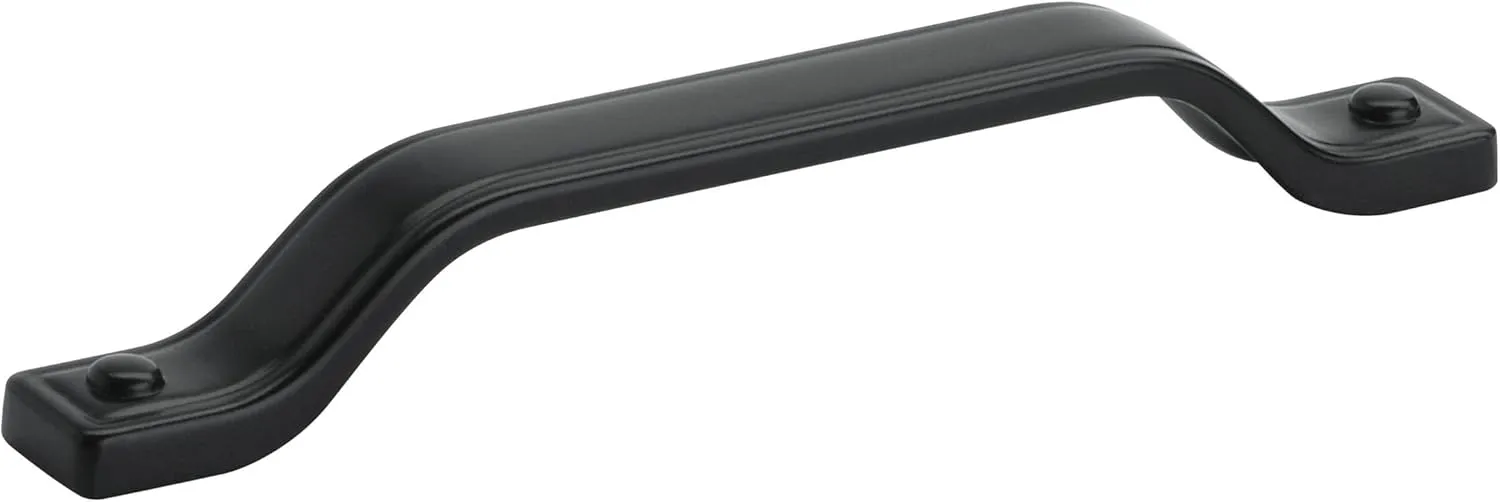 Amerock | Kitchen Cabinet Pull | Matte Black | 6-5/16 in (160 mm) Center-to-Center | Jolene | 1 Pack | Furniture Hardware | Cabinet Handle | Bathroom Drawer Pull