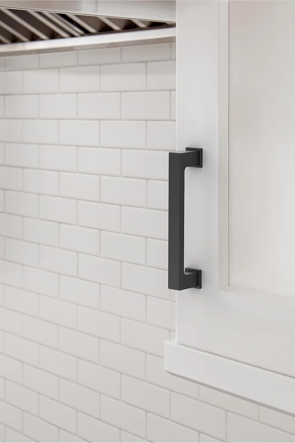 Amerock 10BX37031MB | Matte Black Cabinet Pull | 3-3/4 inch (96mm) Center-to-Center | 10 Pack | Bridgeport | Furniture Hardware