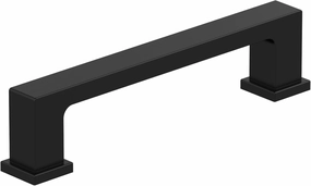 Amerock 10BX37031MB | Matte Black Cabinet Pull | 3-3/4 inch (96mm) Center-to-Center | 10 Pack | Bridgeport | Furniture Hardware