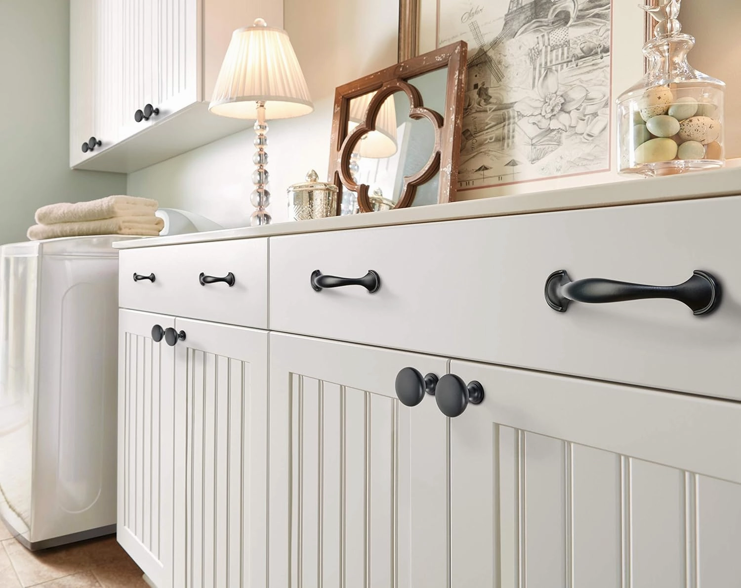 Amerock | Cabinet Pull | Matte Black | 3 inch (76 mm) Center to Center | Everyday Heritage | 10 Pack | Drawer Pull | Drawer Handle | Cabinet Hardware