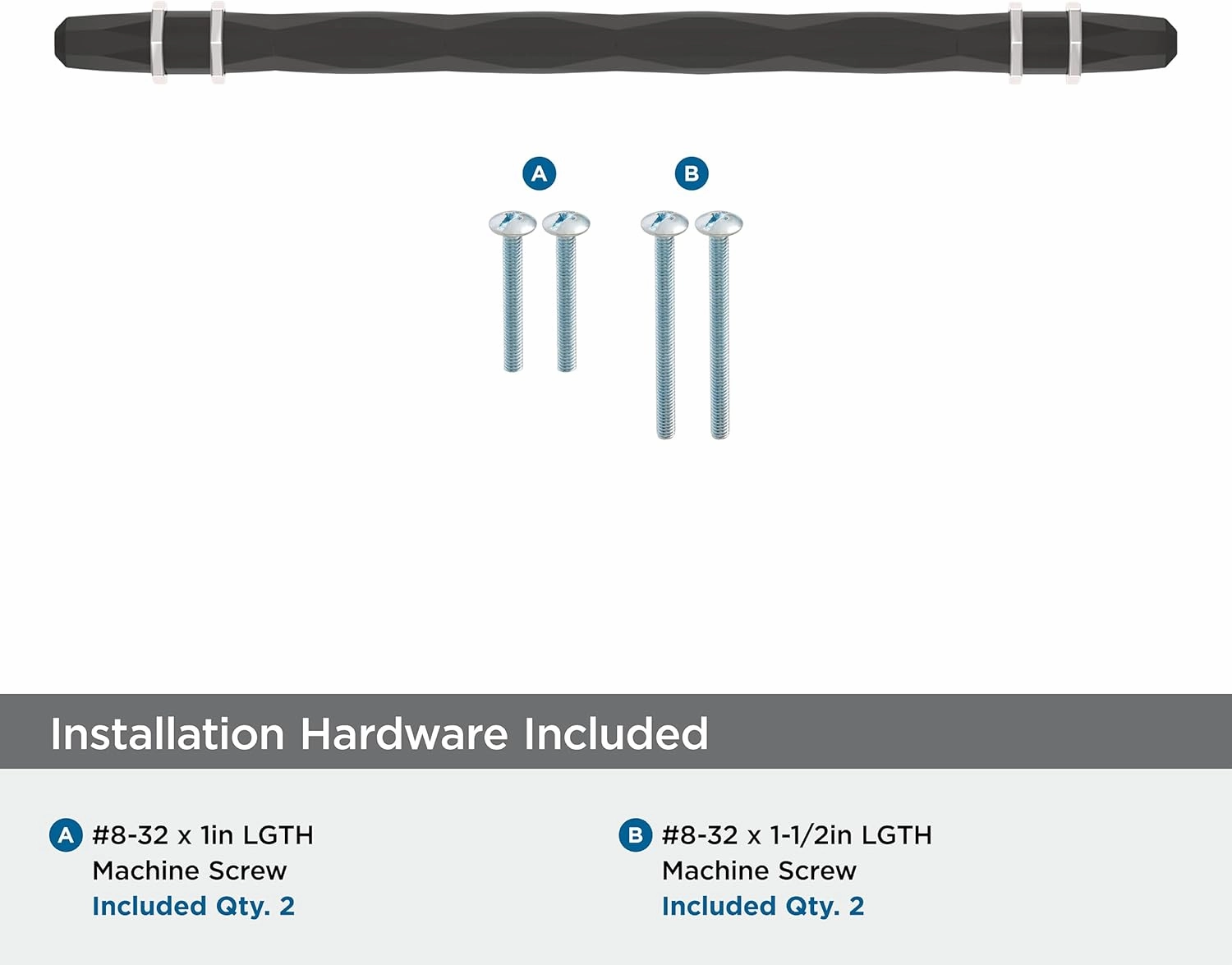Amerock London 8 inch (203mm) Center-to-Center Black Bronze/Polished Nickel Cabinet Pull, BP36663BBRPN