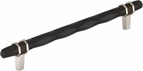 Amerock London 8 inch (203mm) Center-to-Center Black Bronze/Polished Nickel Cabinet Pull, BP36663BBRPN