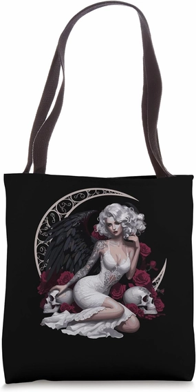 Angel Surrounded By Roses Tote Bag