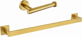 Angle Simple Toilet Paper Holder Bundle with Towel Bar (Brushed Gold)