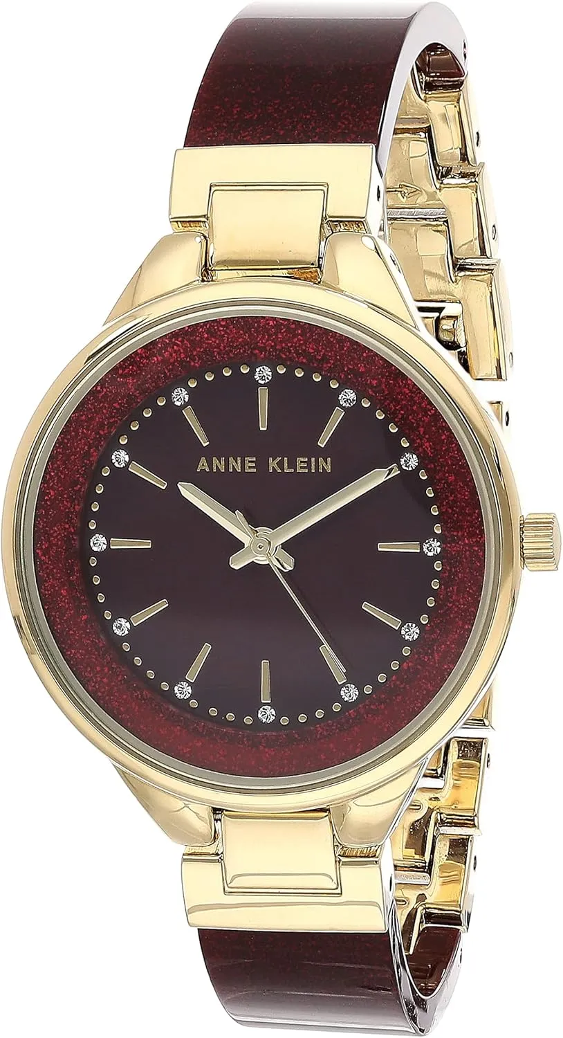 Anne Klein Women's Premium Crystal Accented Resin Bangle Watch
