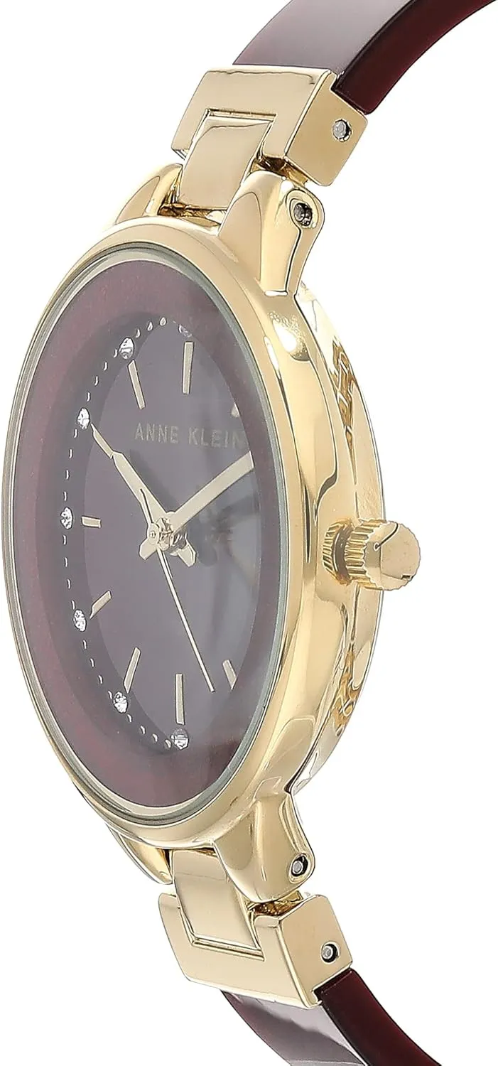 Anne Klein Women's Premium Crystal Accented Resin Bangle Watch