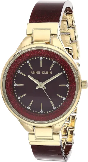 Anne Klein Women's Premium Crystal Accented Resin Bangle Watch