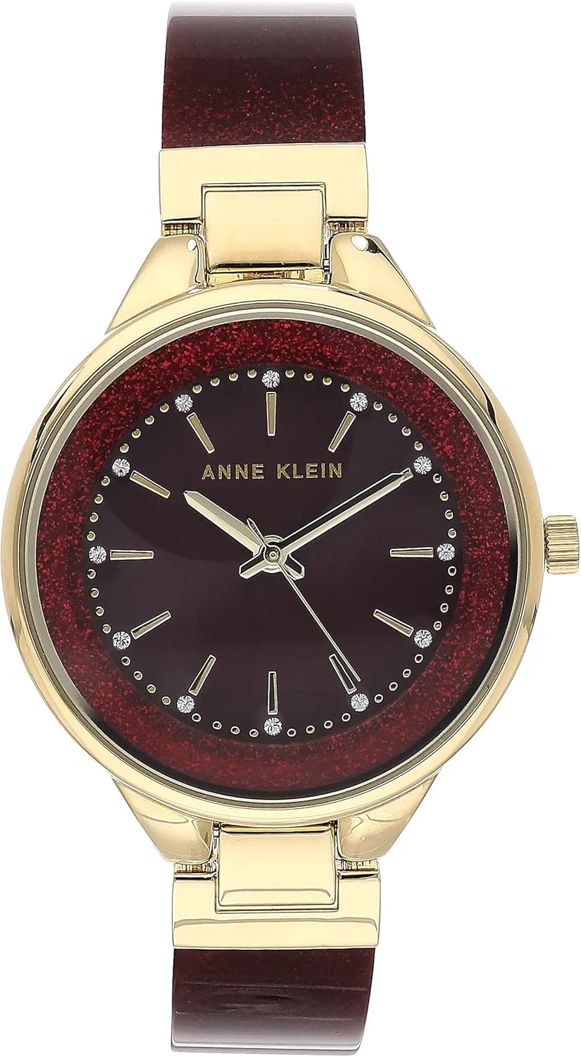 Anne Klein Women's Premium Crystal Accented Resin Bangle Watch