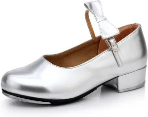 AOQUNFS Beginner Tap Shoe for Girls, Kids Tap Dance Shoes for Toddler, Mary Jane Tap Shoes,FT-031