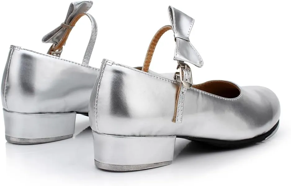 AOQUNFS Beginner Tap Shoe for Girls, Kids Tap Dance Shoes for Toddler, Mary Jane Tap Shoes,FT-031