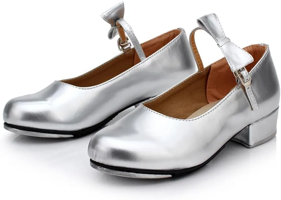 AOQUNFS Beginner Tap Shoe for Girls, Kids Tap Dance Shoes for Toddler, Mary Jane Tap Shoes,FT-031