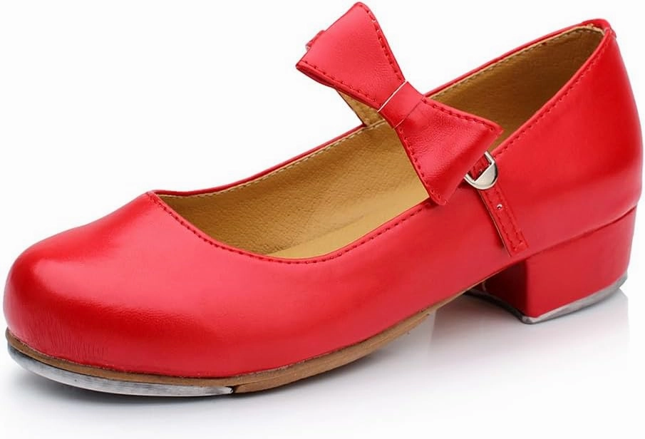 AOQUNFS Beginner Tap Shoe for Girls, Kids Tap Dance Shoes for Toddler, Mary Jane Tap Shoes,FT-031