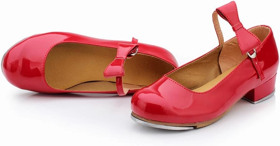 AOQUNFS Beginner Tap Shoe for Girls, Kids Tap Dance Shoes for Toddler, Mary Jane Tap Shoes,FT-031